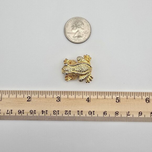 VTG 1975 Mimi Di Gold Tone Figural Frog Belt Buckle Accessory Whimsical Fairy - Picture 8 of 8